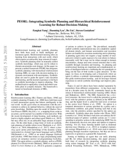 PEORL: Integrating Symbolic Planning and Hierarchical Reinforcement
  Learning for Robust Decision-Making