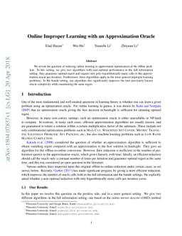 Online Improper Learning with an Approximation Oracle