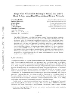 Large Scale Automated Reading of Frontal and Lateral Chest X-Rays using
  Dual Convolutional Neural Networks