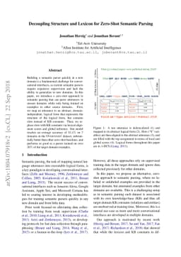 Decoupling Structure and Lexicon for Zero-Shot Semantic Parsing