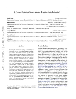 Is feature selection secure against training data poisoning?