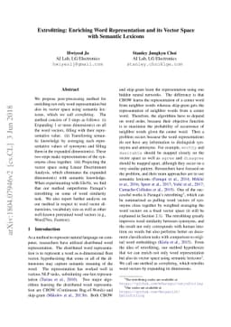 Extrofitting: Enriching Word Representation and its Vector Space with
  Semantic Lexicons