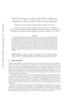Global Convergence Analysis of the Flower Pollination Algorithm: A
  Discrete-Time Markov Chain Approach