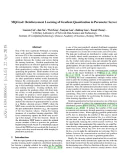 MQGrad: Reinforcement Learning of Gradient Quantization in Parameter
  Server