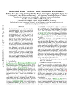 Anchor-based Nearest Class Mean Loss for Convolutional Neural Networks