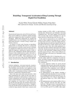 BrainSlug: Transparent Acceleration of Deep Learning Through Depth-First
  Parallelism