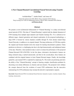 A New Channel Boosted Convolutional Neural Network using Transfer
  Learning