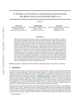 A Theory of Statistical Inference for Ensuring the Robustness of
  Scientific Results
