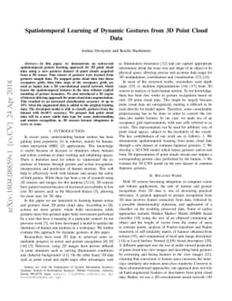 Spatiotemporal Learning of Dynamic Gestures from 3D Point Cloud Data
