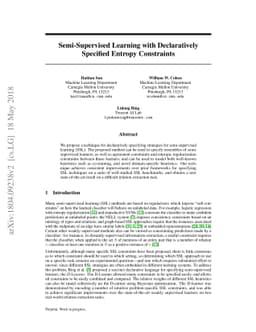 Semi-Supervised Learning with Declaratively Specified Entropy
  Constraints