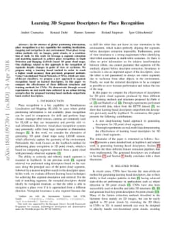 Learning 3D Segment Descriptors for Place Recognition