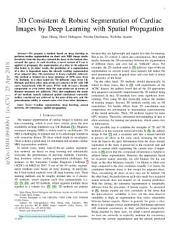 3D Consistent & Robust Segmentation of Cardiac Images by Deep Learning
  with Spatial Propagation