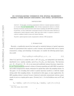 On nonparametric inference for spatial regression models under domain
  expanding and infill asymptotics