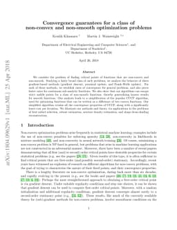 Convergence guarantees for a class of non-convex and non-smooth
  optimization problems