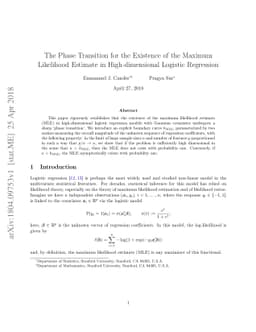 The phase transition for the existence of the maximum likelihood
  estimate in high-dimensional logistic regression