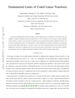 Fundamental Limits of Coded Linear Transform