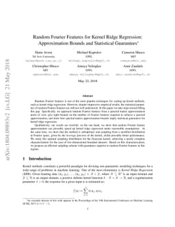 Random Fourier Features for Kernel Ridge Regression: Approximation
  Bounds and Statistical Guarantees
