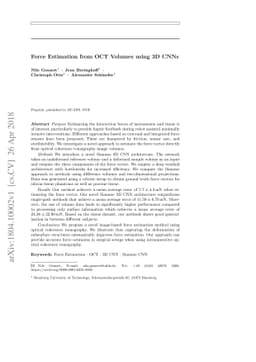 Force Estimation from OCT Volumes using 3D CNNs
