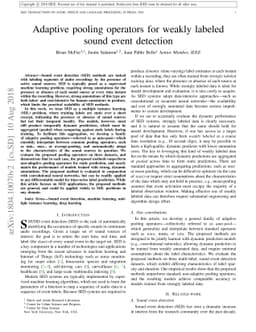Adaptive pooling operators for weakly labeled sound event detection