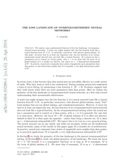 The loss landscape of overparameterized neural networks