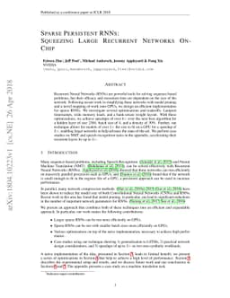 Sparse Persistent RNNs: Squeezing Large Recurrent Networks On-Chip