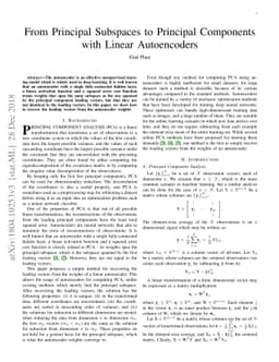 From Principal Subspaces to Principal Components with Linear
  Autoencoders
