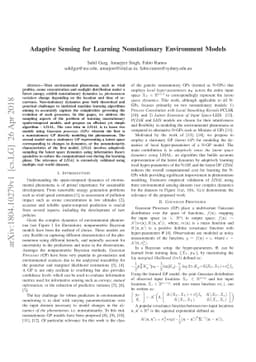Adaptive Sensing for Learning Nonstationary Environment Models