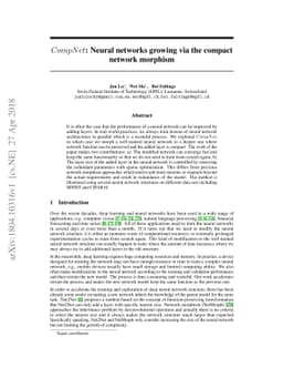 CompNet: Neural networks growing via the compact network morphism