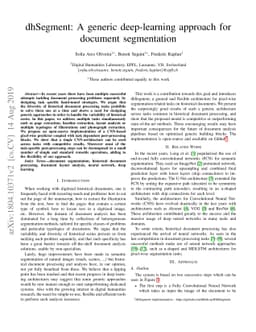 dhSegment: A generic deep-learning approach for document segmentation