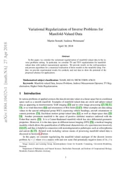 Variational Regularization of Inverse Problems for Manifold-Valued Data
