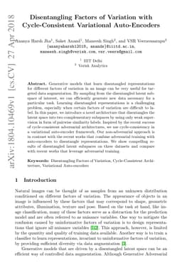 Disentangling Factors of Variation with Cycle-Consistent Variational
  Auto-Encoders