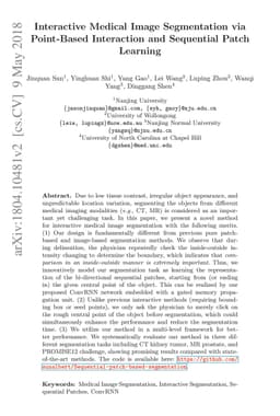 Interactive Medical Image Segmentation via Point-Based Interaction and
  Sequential Patch Learning