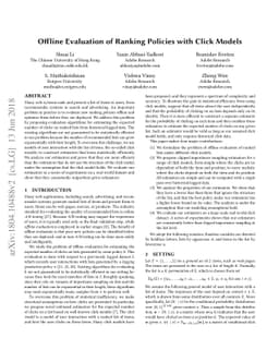 Offline Evaluation of Ranking Policies with Click Models