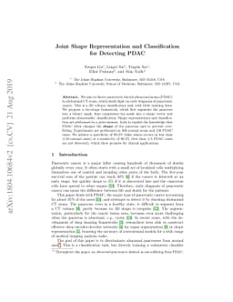 Joint Shape Representation and Classification for Detecting PDAC