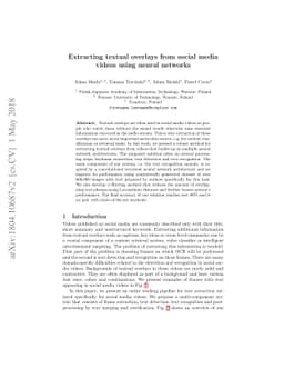 Extracting textual overlays from social media videos using neural
  networks