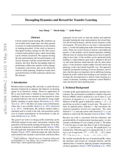 Decoupling Dynamics and Reward for Transfer Learning