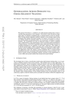Generalizing Across Domains via Cross-Gradient Training