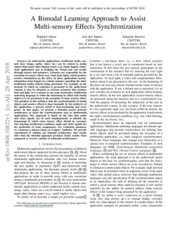 A Bimodal Learning Approach to Assist Multi-sensory Effects
  Synchronization