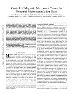 Control of Magnetic Microrobot Teams for Temporal Micromanipulation
  Tasks