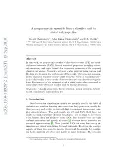 A Nonparametric Ensemble Binary Classifier and its Statistical
  Properties