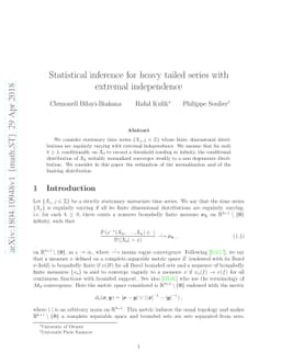 Statistical inference for heavy tailed series with extremal independence