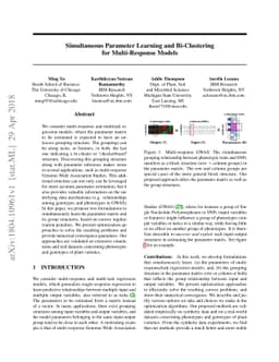Simultaneous Parameter Learning and Bi-Clustering for Multi-Response
  Models