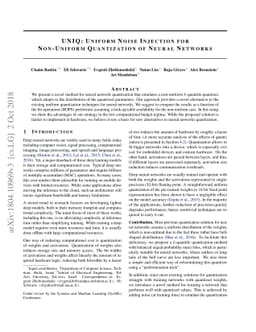 UNIQ: Uniform Noise Injection for Non-Uniform Quantization of Neural
  Networks
