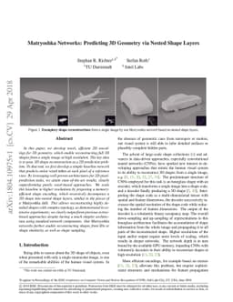 Matryoshka Networks: Predicting 3D Geometry via Nested Shape Layers