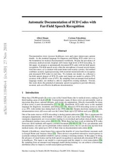 Automatic Documentation of ICD Codes with Far-Field Speech Recognition