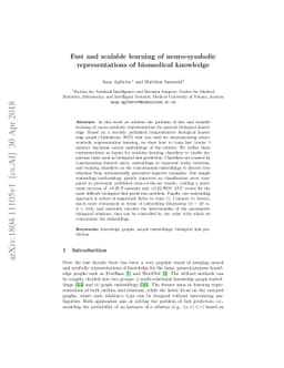Fast and scalable learning of neuro-symbolic representations of
  biomedical knowledge
