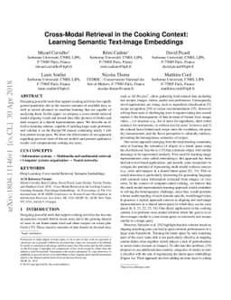 Cross-Modal Retrieval in the Cooking Context: Learning Semantic
  Text-Image Embeddings