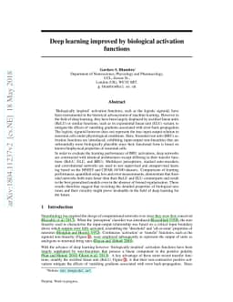 Deep learning improved by biological activation functions