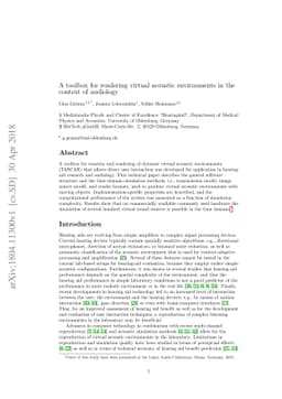 A toolbox for rendering virtual acoustic environments in the context of
  audiology