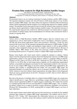 Fixation Data Analysis for High Resolution Satellite Images